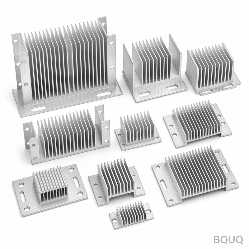 Bộ Tản Nhiệt Nhôm BQUQ Kèm Đế Lắp Đặt Bộ Sưu Tập 02 | CNC Chính Xác