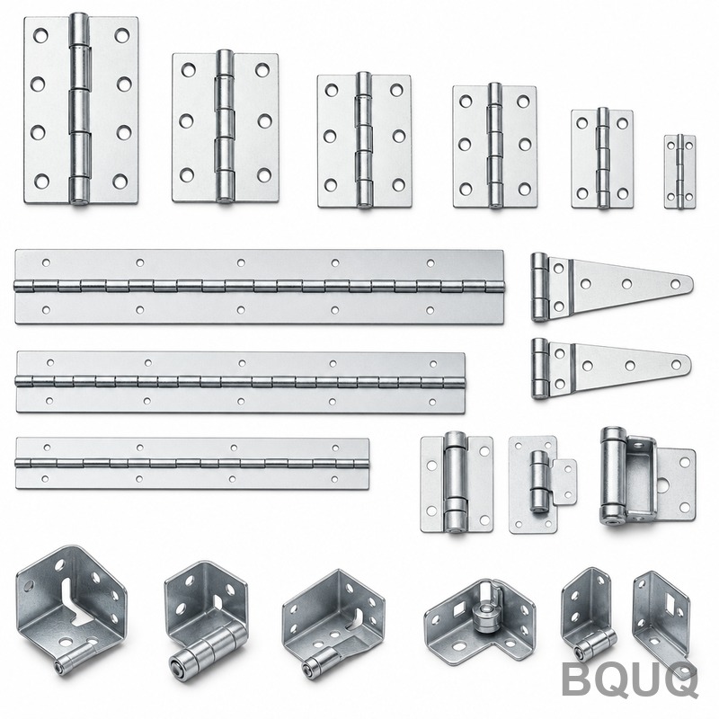 Bộ Sưu Tập Bản Lề và Giá Đỡ Thép Dập BQUQ | CNC Chính Xác + Dập Kim Loại
