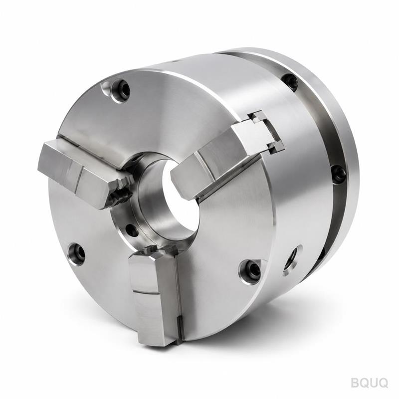 Đầu Kẹp Khí Nén Gia Công CNC BQUQ 3 Chấu Lỗ Thông Suốt Cho Máy Tiện Tự Động