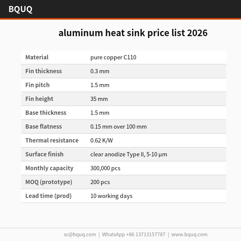 bảng giá tản nhiệt nhôm 2026